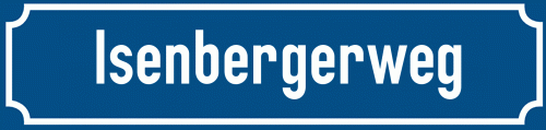 Straßenschild Isenbergerweg