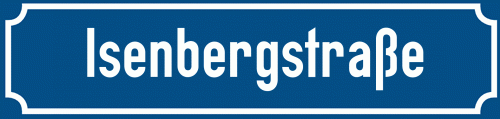 Straßenschild Isenbergstraße