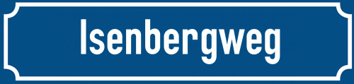 Straßenschild Isenbergweg zum kostenlosen Download