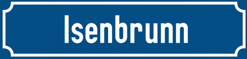 Straßenschild Isenbrunn zum kostenlosen Download
