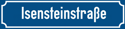 Straßenschild Isensteinstraße zum kostenlosen Download