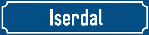 Straßenschild Iserdal
