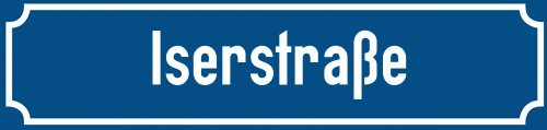 Straßenschild Iserstraße