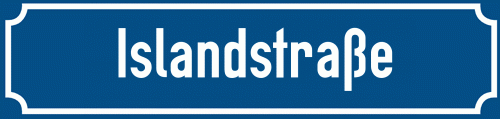 Straßenschild Islandstraße