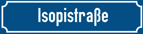 Straßenschild Isopistraße zum kostenlosen Download