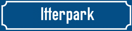 Straßenschild Itterpark