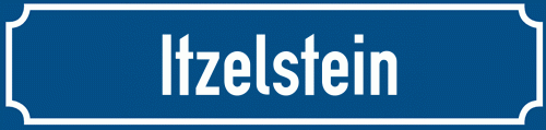 Straßenschild Itzelstein