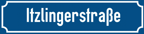 Straßenschild Itzlingerstraße zum kostenlosen Download