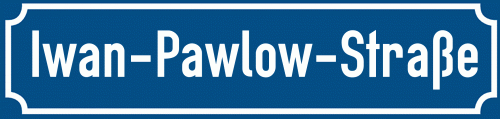 Straßenschild Iwan-Pawlow-Straße