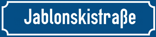 Straßenschild Jablonskistraße zum kostenlosen Download