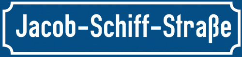 Straßenschild Jacob-Schiff-Straße