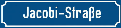 Straßenschild Jacobi-Straße