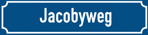 Straßenschild Jacobyweg