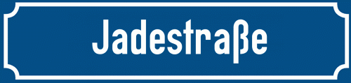 Straßenschild Jadestraße zum kostenlosen Download