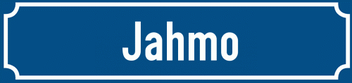 Straßenschild Jahmo zum kostenlosen Download