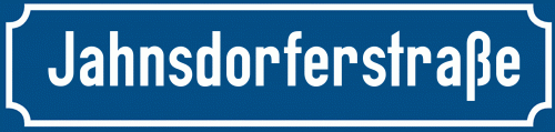 Straßenschild Jahnsdorferstraße zum kostenlosen Download