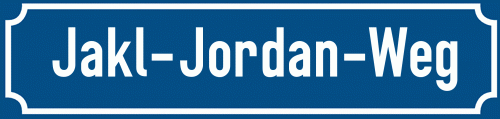 Straßenschild Jakl-Jordan-Weg