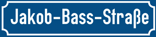 Straßenschild Jakob-Bass-Straße