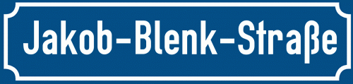 Straßenschild Jakob-Blenk-Straße
