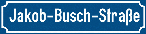 Straßenschild Jakob-Busch-Straße