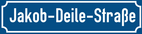 Straßenschild Jakob-Deile-Straße zum kostenlosen Download