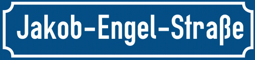 Straßenschild Jakob-Engel-Straße