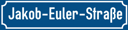 Straßenschild Jakob-Euler-Straße zum kostenlosen Download