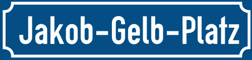 Straßenschild Jakob-Gelb-Platz zum kostenlosen Download