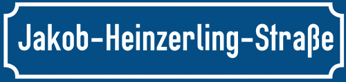 Straßenschild Jakob-Heinzerling-Straße zum kostenlosen Download