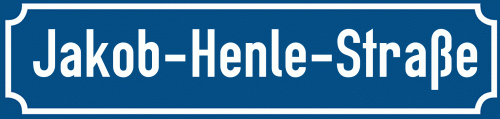 Straßenschild Jakob-Henle-Straße
