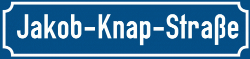 Straßenschild Jakob-Knap-Straße zum kostenlosen Download