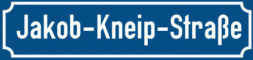 Straßenschild Jakob-Kneip-Straße