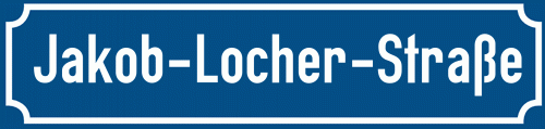 Straßenschild Jakob-Locher-Straße zum kostenlosen Download