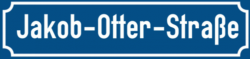 Straßenschild Jakob-Otter-Straße zum kostenlosen Download