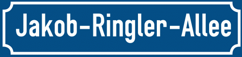 Straßenschild Jakob-Ringler-Allee