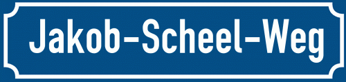 Straßenschild Jakob-Scheel-Weg zum kostenlosen Download