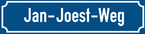 Straßenschild Jan-Joest-Weg