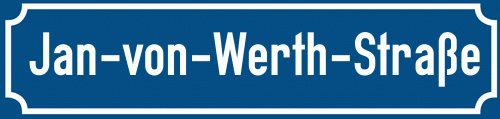 Straßenschild Jan-von-Werth-Straße zum kostenlosen Download