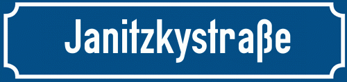 Straßenschild Janitzkystraße zum kostenlosen Download