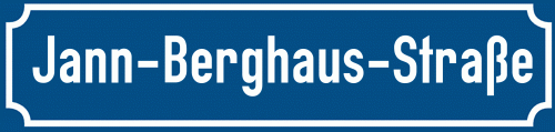Straßenschild Jann-Berghaus-Straße