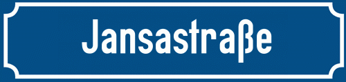 Straßenschild Jansastraße