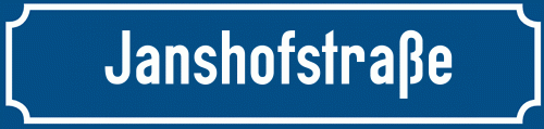 Straßenschild Janshofstraße zum kostenlosen Download