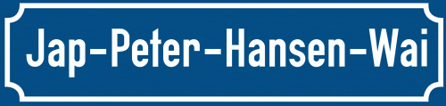 Straßenschild Jap-Peter-Hansen-Wai