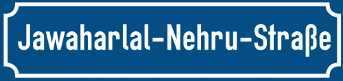 Straßenschild Jawaharlal-Nehru-Straße