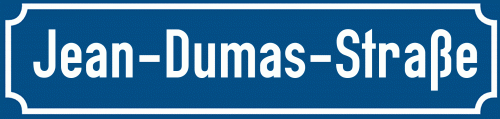 Straßenschild Jean-Dumas-Straße