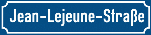 Straßenschild Jean-Lejeune-Straße