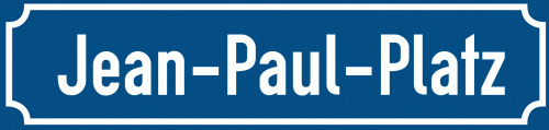 Straßenschild Jean-Paul-Platz zum kostenlosen Download