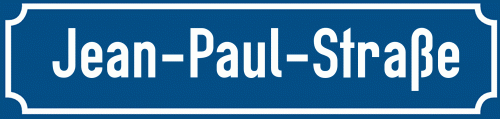 Straßenschild Jean-Paul-Straße zum kostenlosen Download