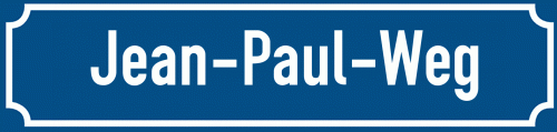 Straßenschild Jean-Paul-Weg