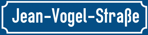 Straßenschild Jean-Vogel-Straße